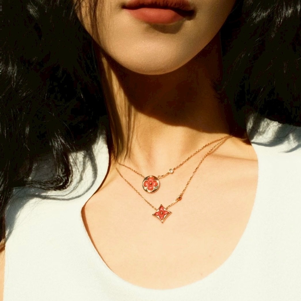 18k 經典紅瑪瑙神仙老花”水鑽高奢定製項鍊