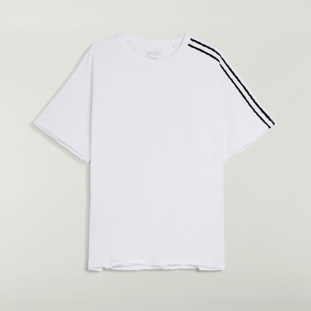 【 Y-3 RE 3 STRIPES SS TEE 不收邊三線短T - 白 】