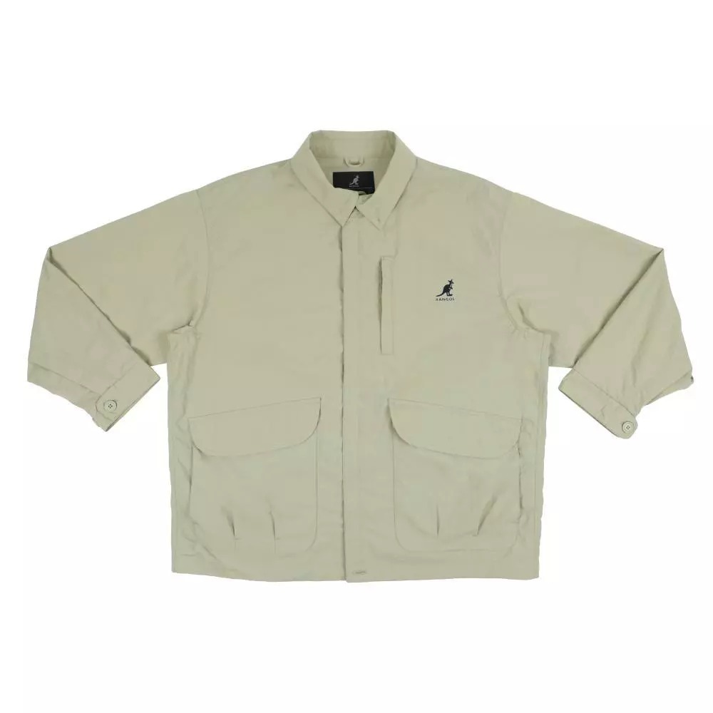 KANGOL 外套 淺卡其 多口袋 襯衫外套 中性 6555147031