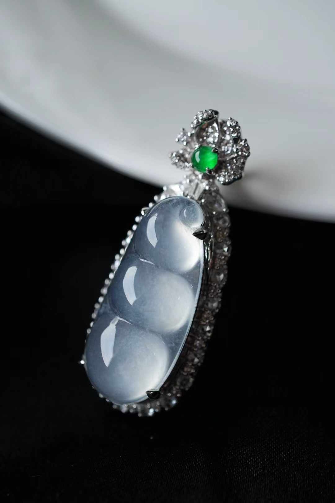 翡翠高冰種福豆吊墜,天然翡翠A玉, 緬甸玉, Jade, Jadeite
