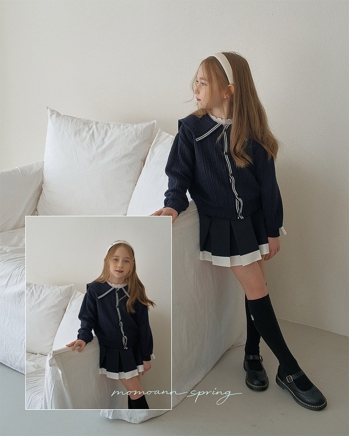 正韓春momoann 學院風海軍藍外套