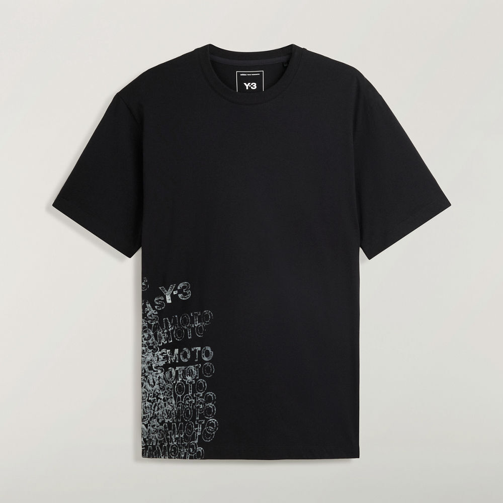【 Y-3 GFX SS TEE 解構文字圖像短TEE - 黑 】
