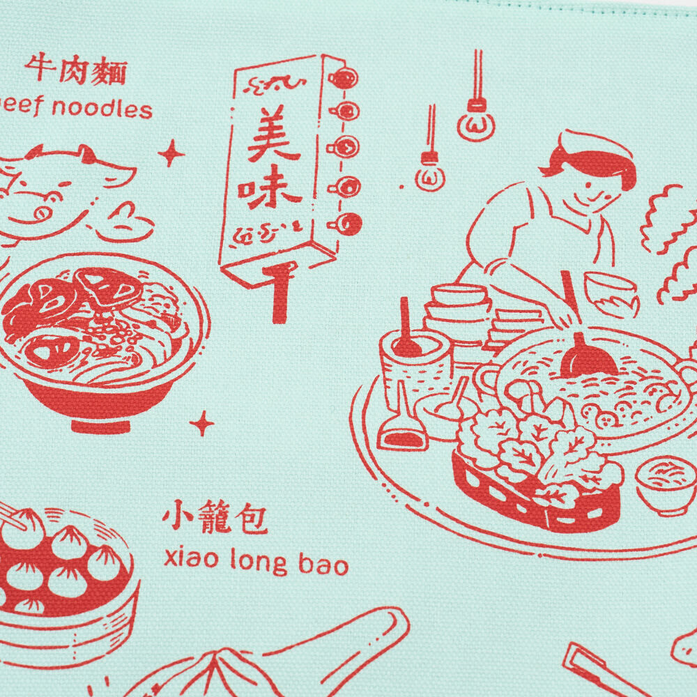 印花樂餐墊(含餐具)/小吃/市場紅綠