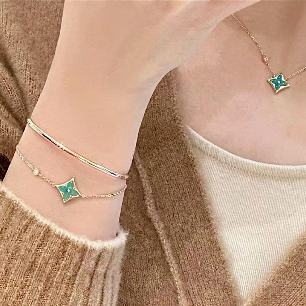 18k天河石神仙單老花”水鑽高奢定製手鍊