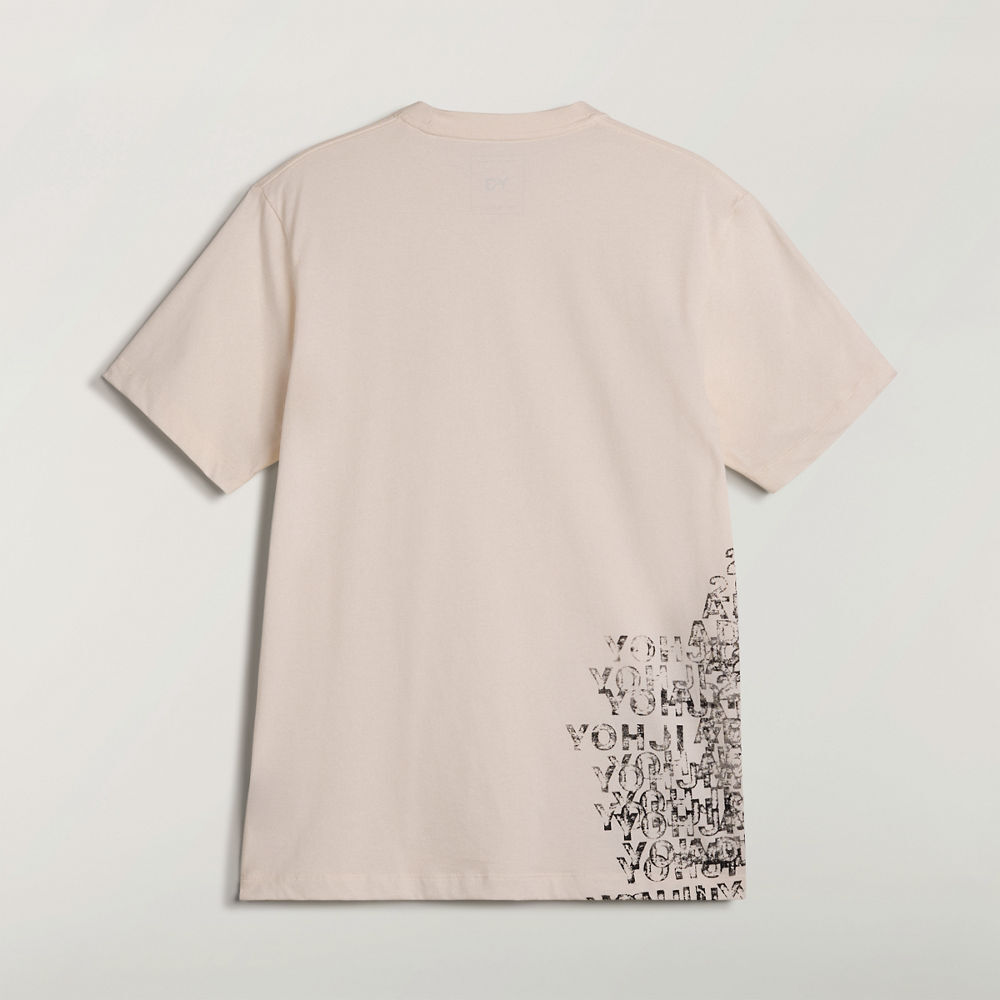 【 Y-3 GFX SS TEE 解構文字圖像短TEE - 粉白 】