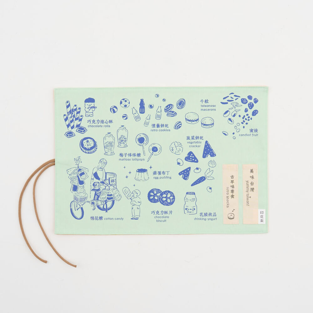 Table Mat (Spoon and Chopsticks including)/Retro Snack/Candy Green