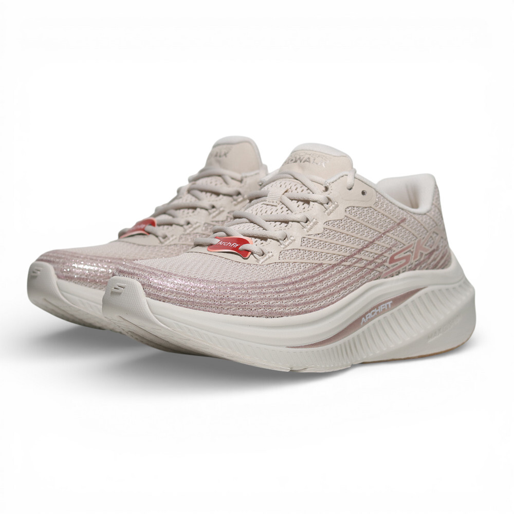 SKECHERS 休閒鞋 GO WALK MAX CUSHIONING 粉膚 健走鞋 女 125584NAT