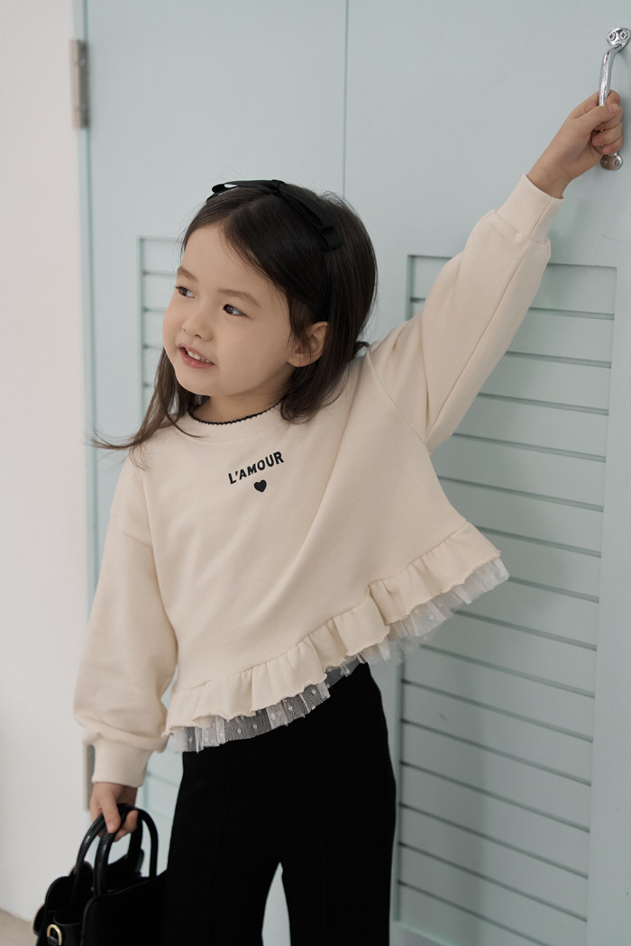 正韓春momoann 兩色波點蕾絲拼接上衣