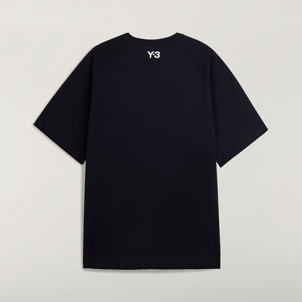 【 Y-3 RE 3 STRIPES SS TEE 仿舊破壞三線短T - 黑 】