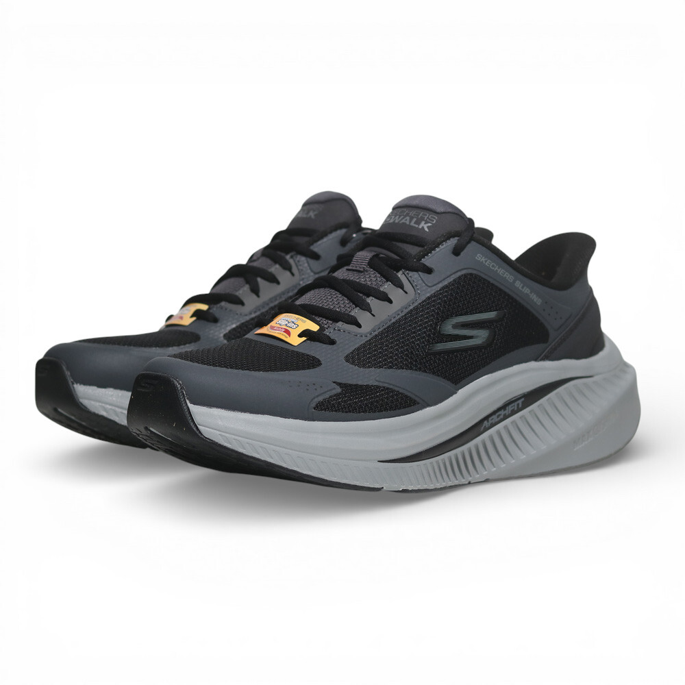 SKECHERS 健走鞋 GO WALK MAX CUSHIONING 黑灰 足弓 瞬穿 男 216351BKCC