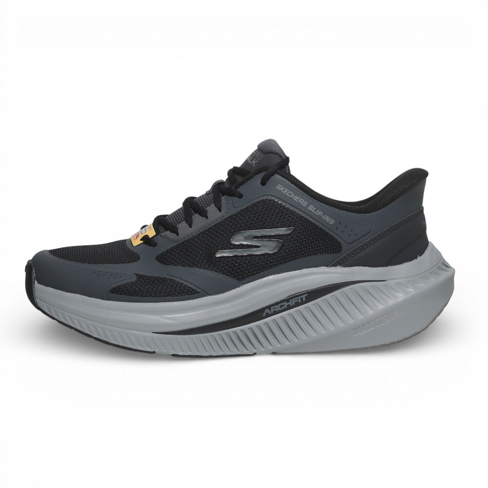SKECHERS 健走鞋 GO WALK MAX CUSHIONING 黑灰 足弓 瞬穿 男 216351BKCC