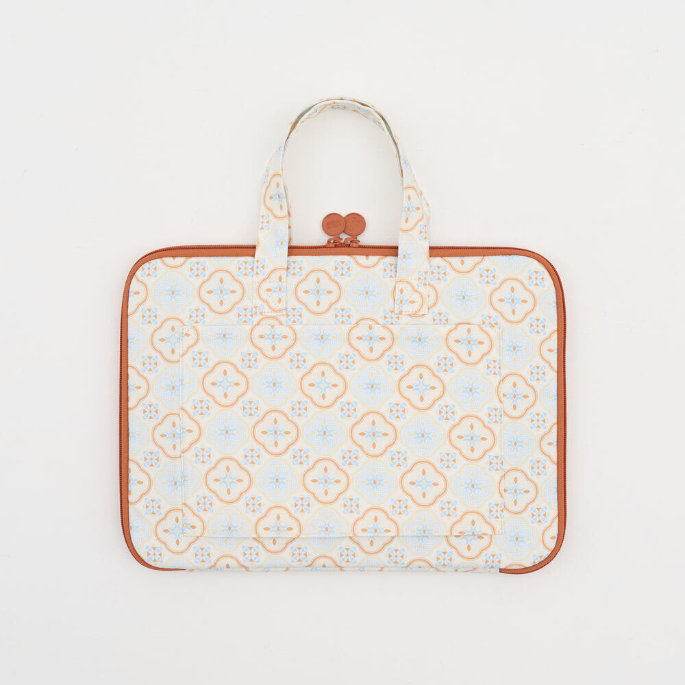 13" Laptop Case(Outer Pocket)/Begonia Glass Pattern/Sweet Almond