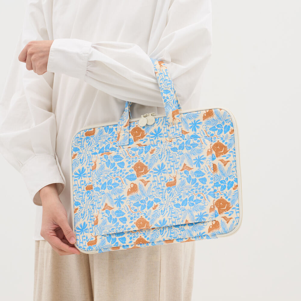 13" Laptop Case(Outer Pocket)/Mountain Friends/Blue