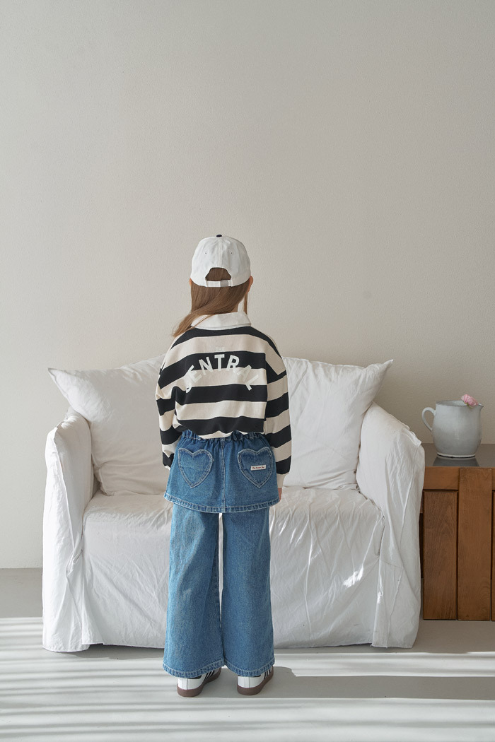 正韓春momoann 雙邊愛心口袋牛仔裙褲