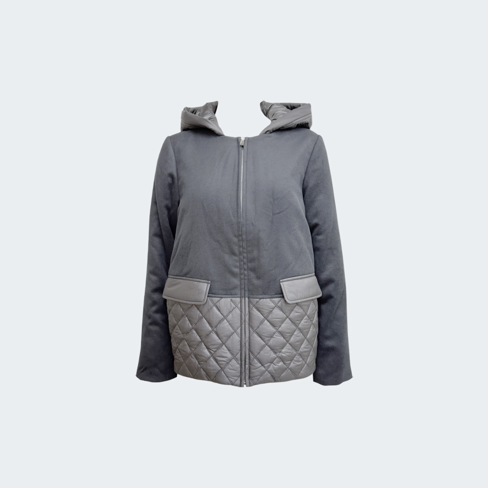 都會拼接輕暖連帽外套