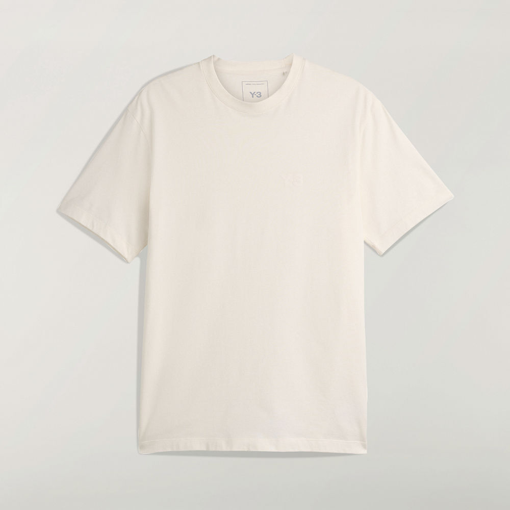 【 Y-3 REG SS TEE 圓領針織短TEE - 霧白 】