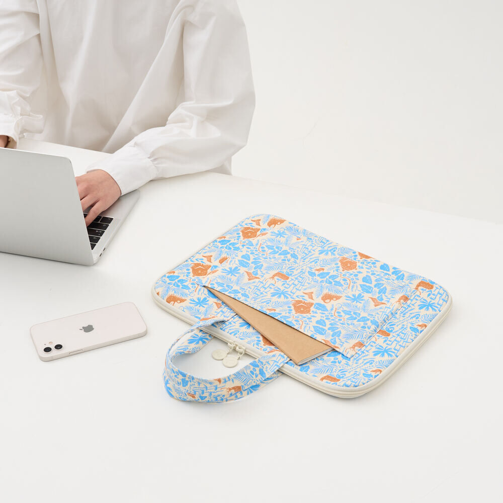 印花樂13吋筆電收納包-差旅款/山林朋友/橘藍