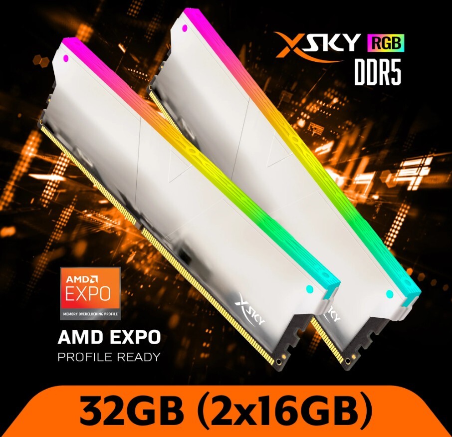 全何 V-Color MANTA XSky DDR5 6000 32GB(16GB*2) AMD平台EXPO專用記憶體 CL36