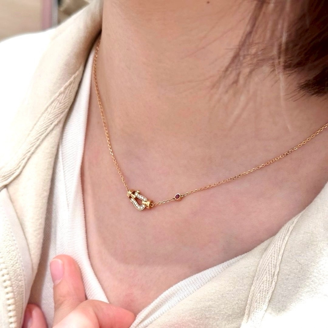 18k Fr”玫瑰金紅鑽馬蹄釦”滿鑽高奢定製系列