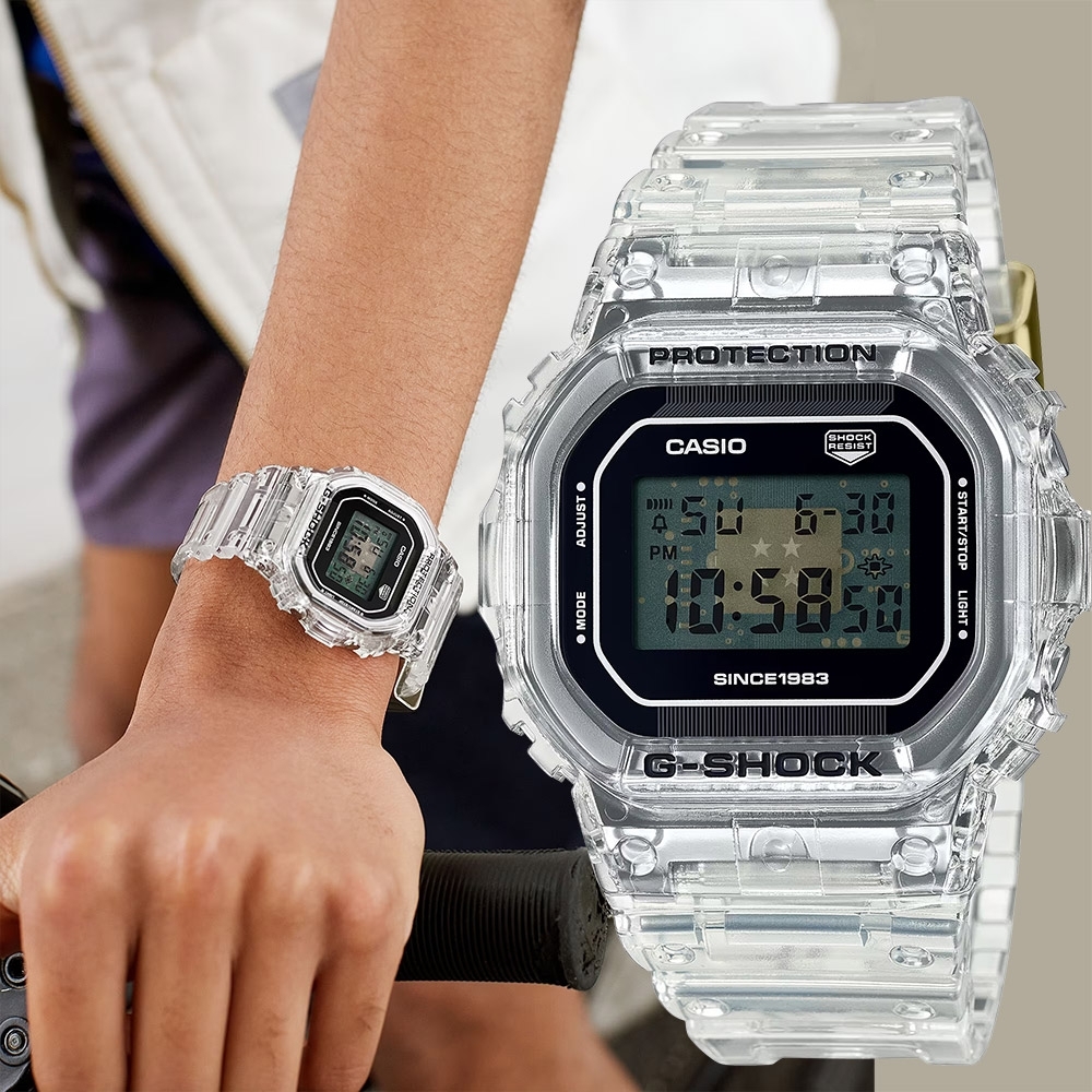 Casio G-Shock 40週年 數位 5000 系列 紀念版 DW-5040RX-7 透明 限量版 手錶 (香港行貨)