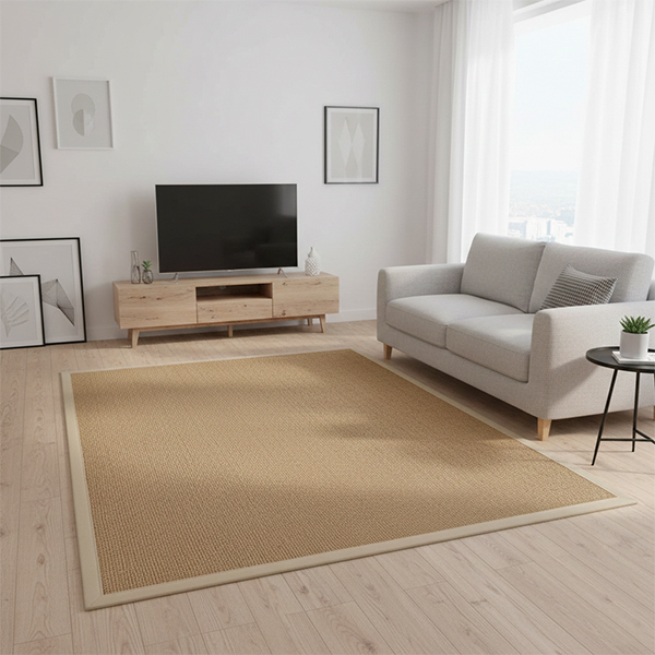 天然手工劍麻布包邊地毯