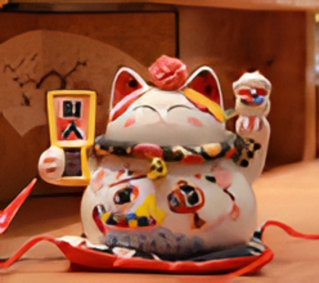 0119gz154-招財貓-財入小花貓(A154)