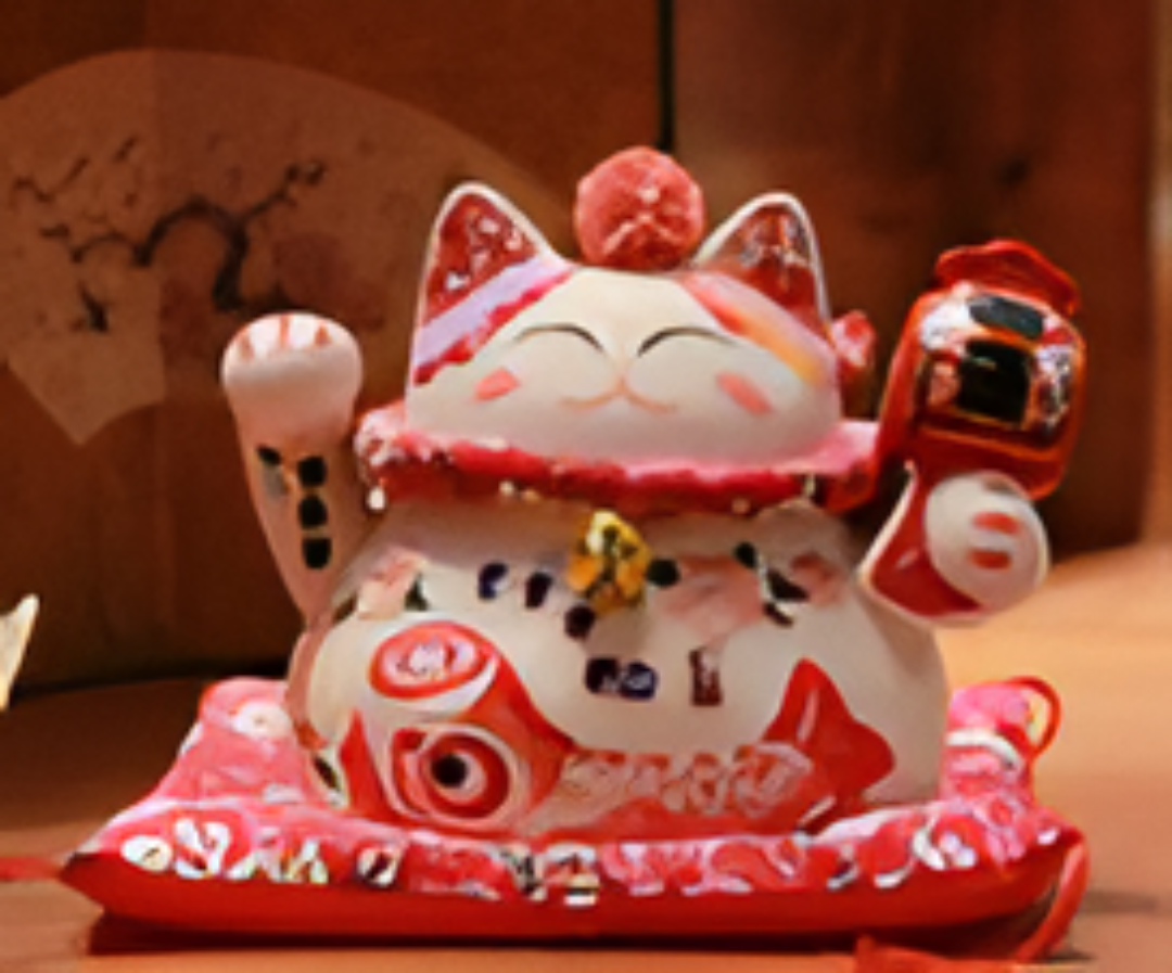 0119gz155-招財貓-富貴有餘小花貓(A155)