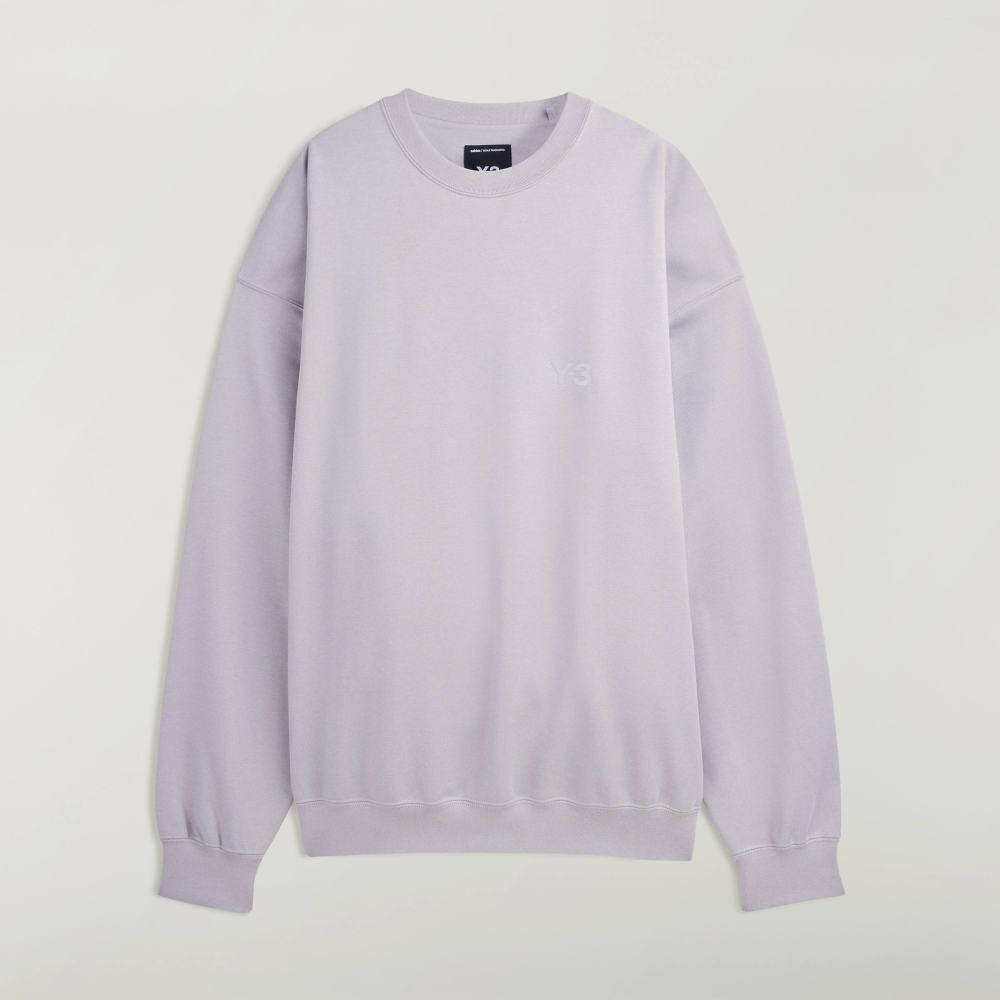 【 Y-3 BRUSHED TERRY CREW SWEAT 圓領衛衣 - 灰紫 】