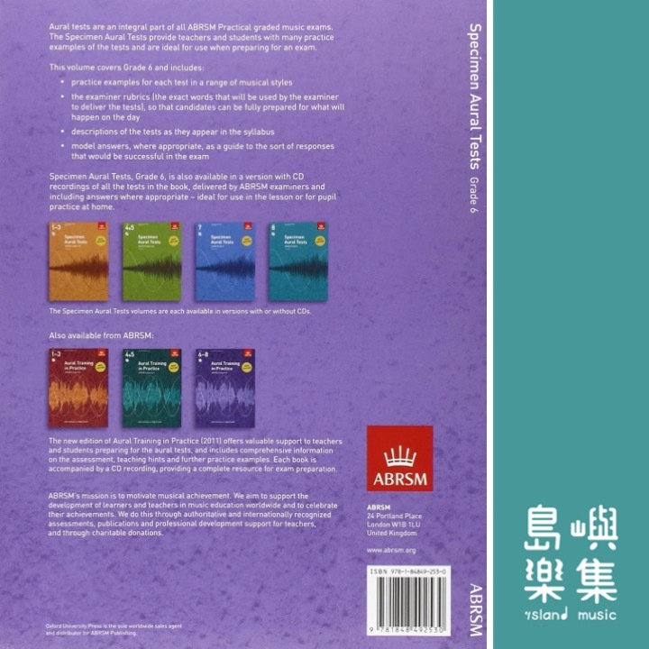 Specimen Aural Tests, Grade 6