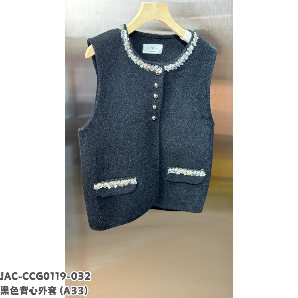 JAC-CCG0119-032 黑色背心外套 (A33)