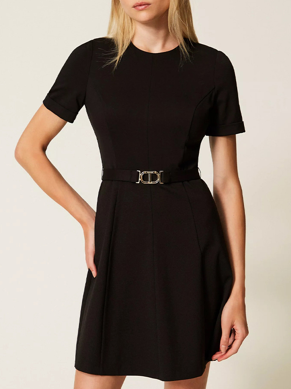 TWIN-SET 圓領短袖洋裝