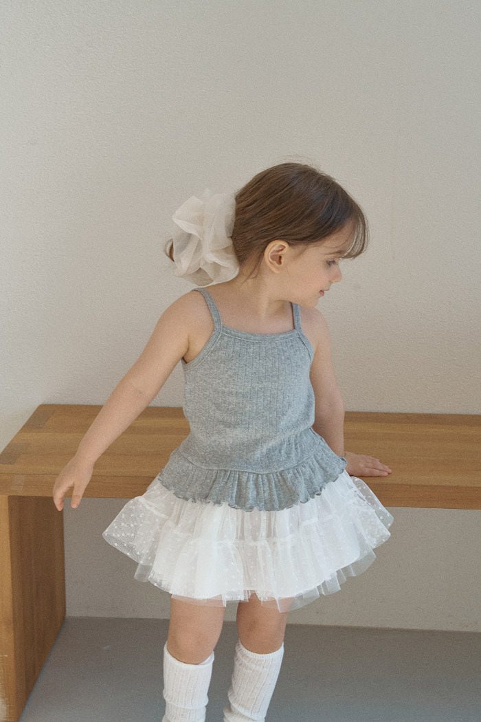 正韓春momoann 兩色點點芭蕾紗裙