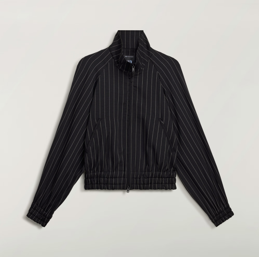 【 Y-3 W PS SU BLOUSON 條紋立領外套 - 黑 】