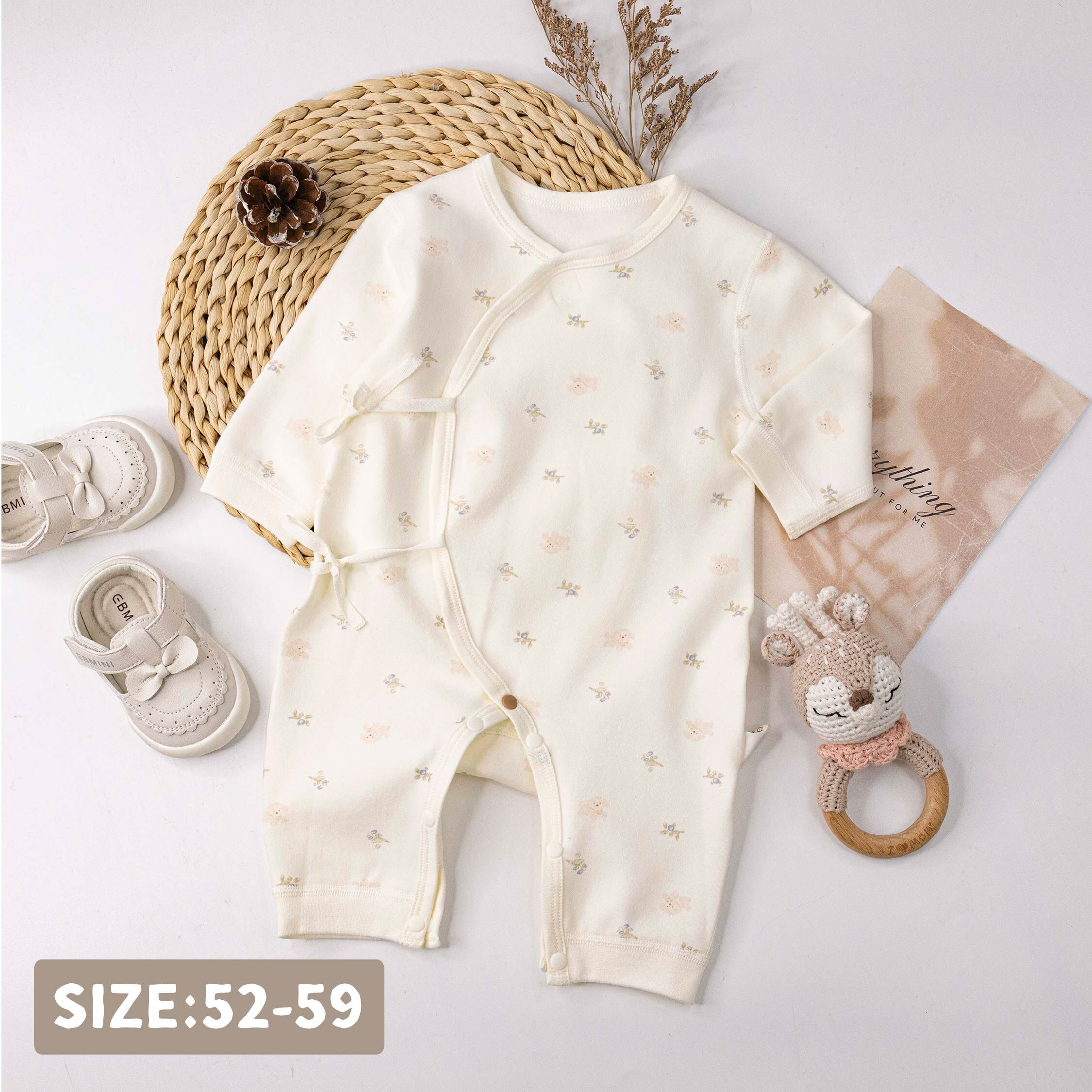 純淨系列【T3092】滿版莓果與狗狗連身衣