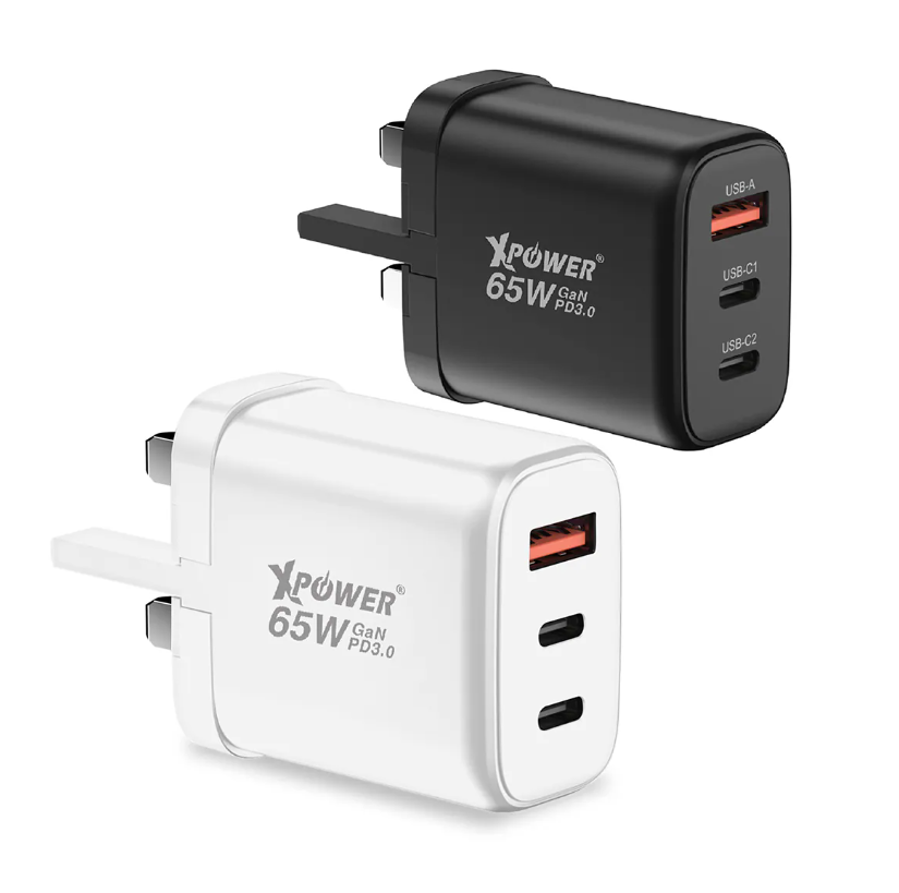 XPower GW65C 65W可摺疊伸縮腳3輸出 PD3.0/PPS/QC 迷你快充插牆GaN充電器