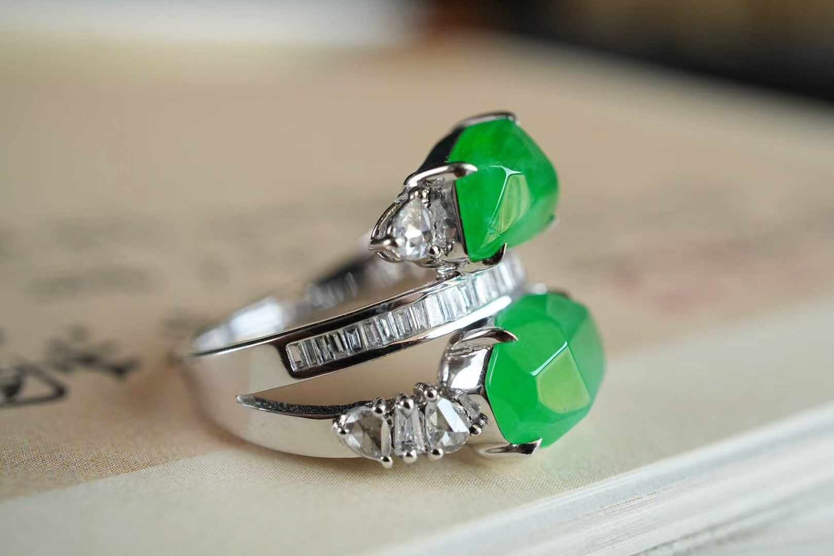 翡翠隨形戒指,天然翡翠A玉, 緬甸玉, Jade, Jadeite