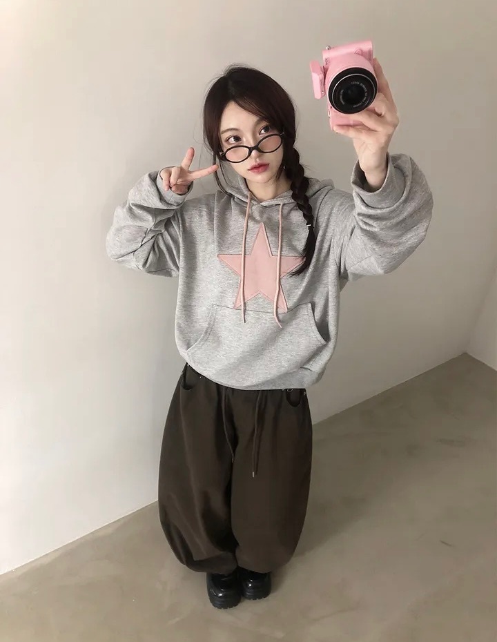 【優惠價預訂】韓國大星星連帽衛衣（4色）