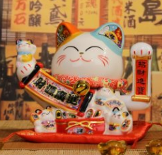 0119gz165-招財貓-8寸財源廣進搖手貓(A165)