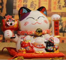 0119gz166-招財貓-8寸金運納財搖手貓(A166)