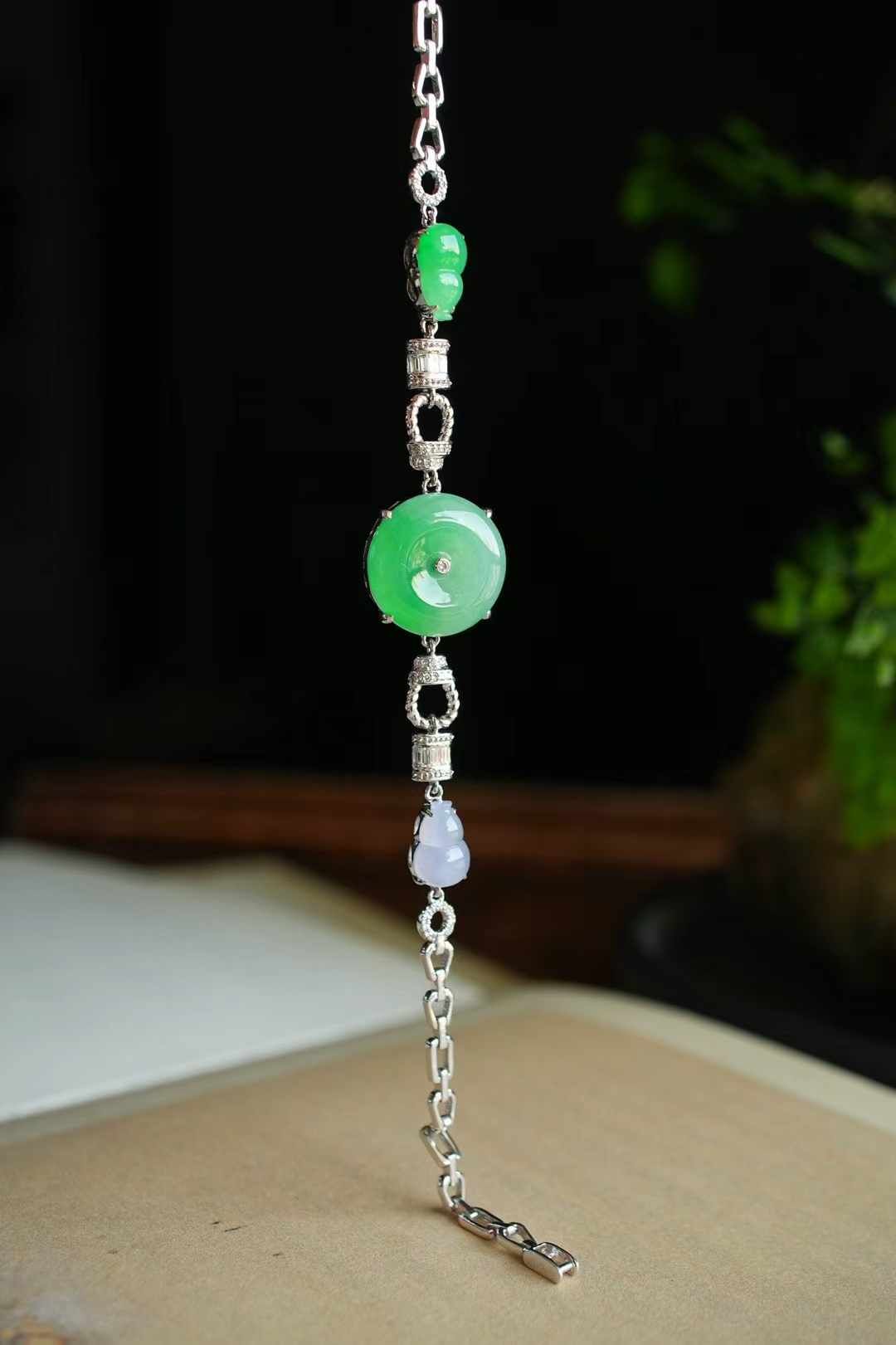 18838 翡翠平安扣(14.5mm直徑)手鏈