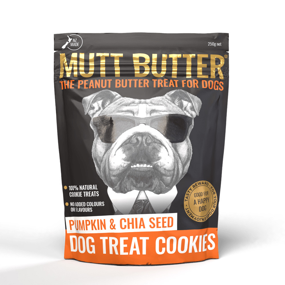 【Mutt Butter】寵物犬用南瓜奇亞籽餅乾(250公克)/狗狗零食/紐西蘭原裝
