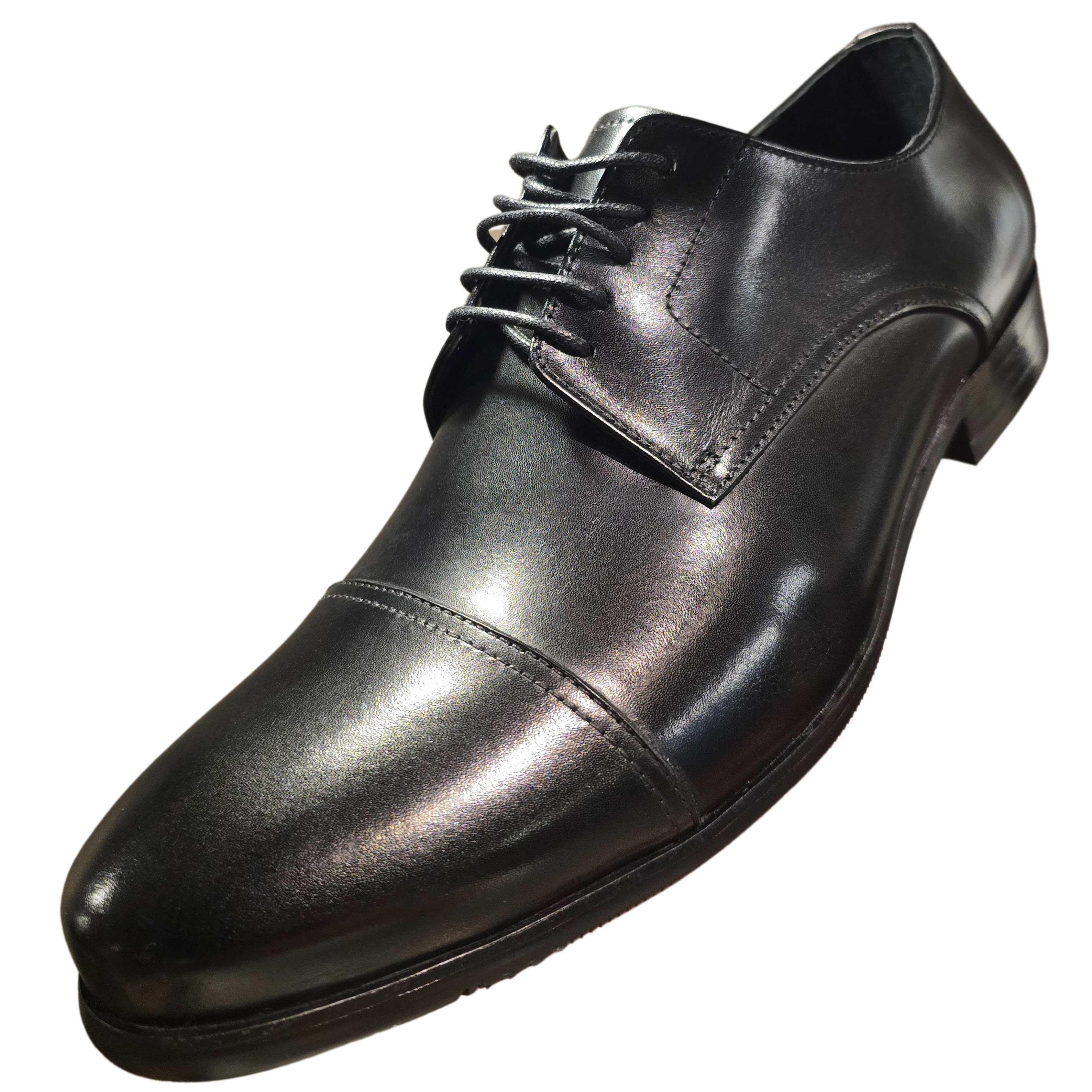 Revic 男裝皮鞋 | TCF-62-10 | 黑色橫式德比皮鞋