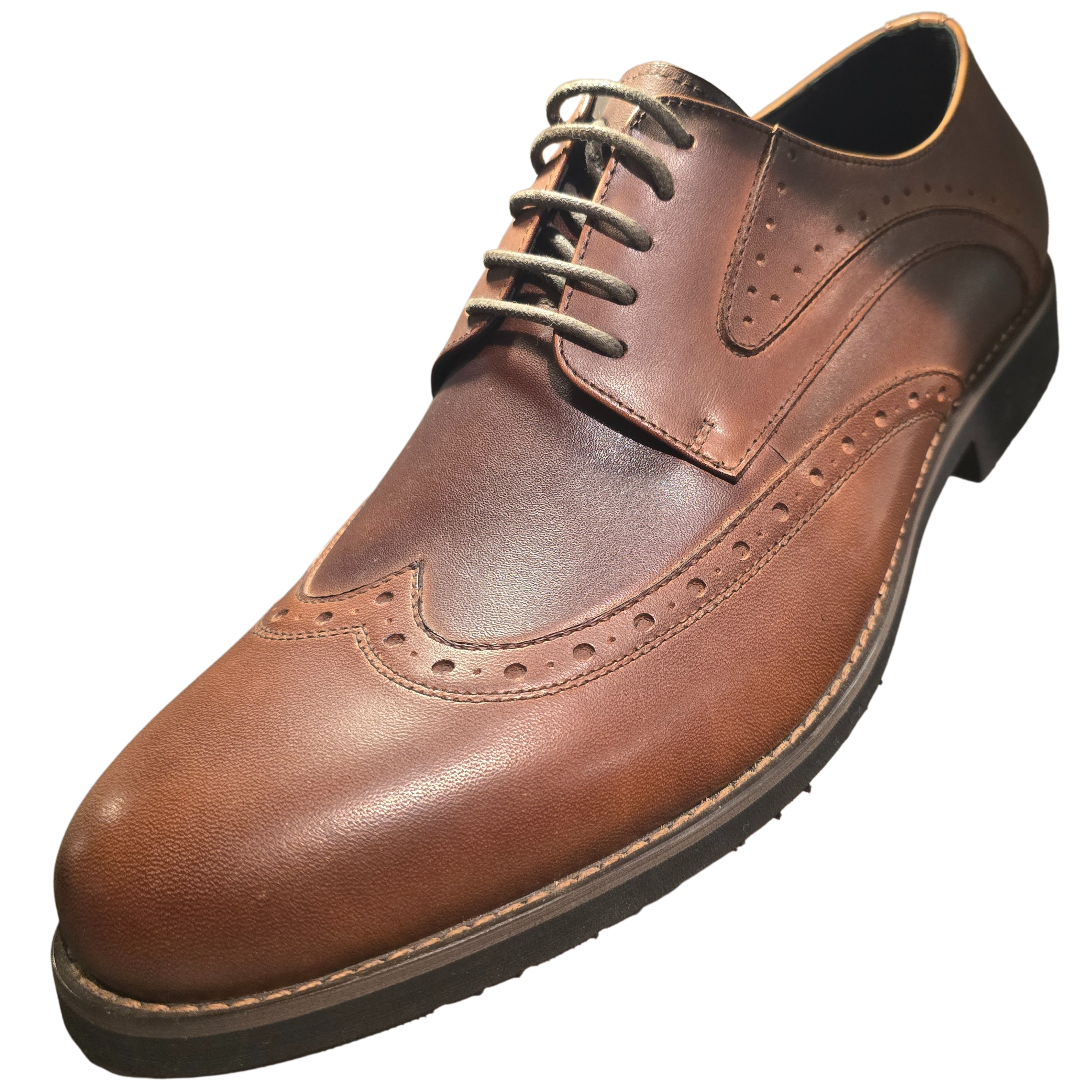 Revic 男裝皮鞋 | TCF-46-1BR | 啡色翼紋德比皮鞋