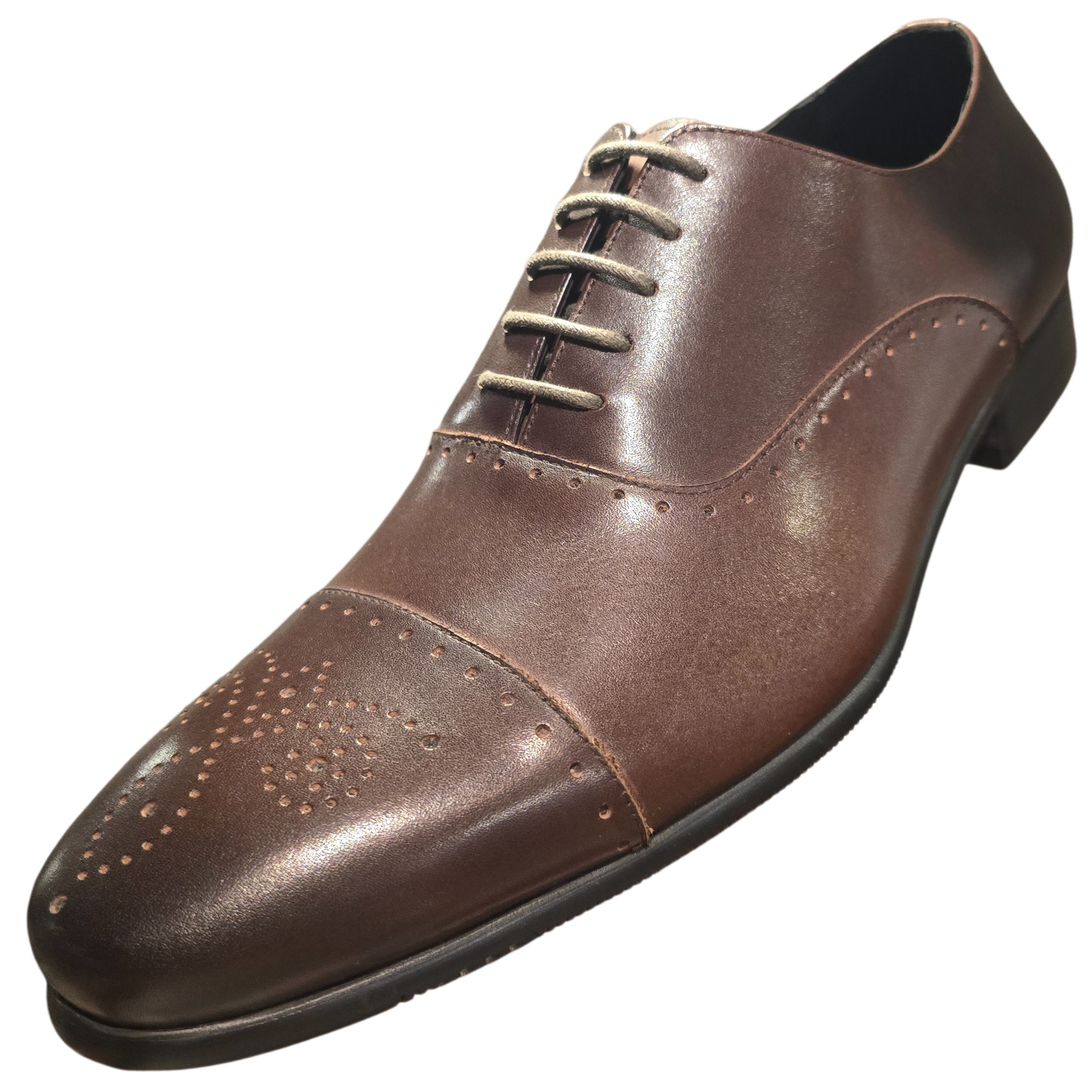 Revic 男裝皮鞋 | TCF-41-21BR｜啡色橫式牛津皮鞋