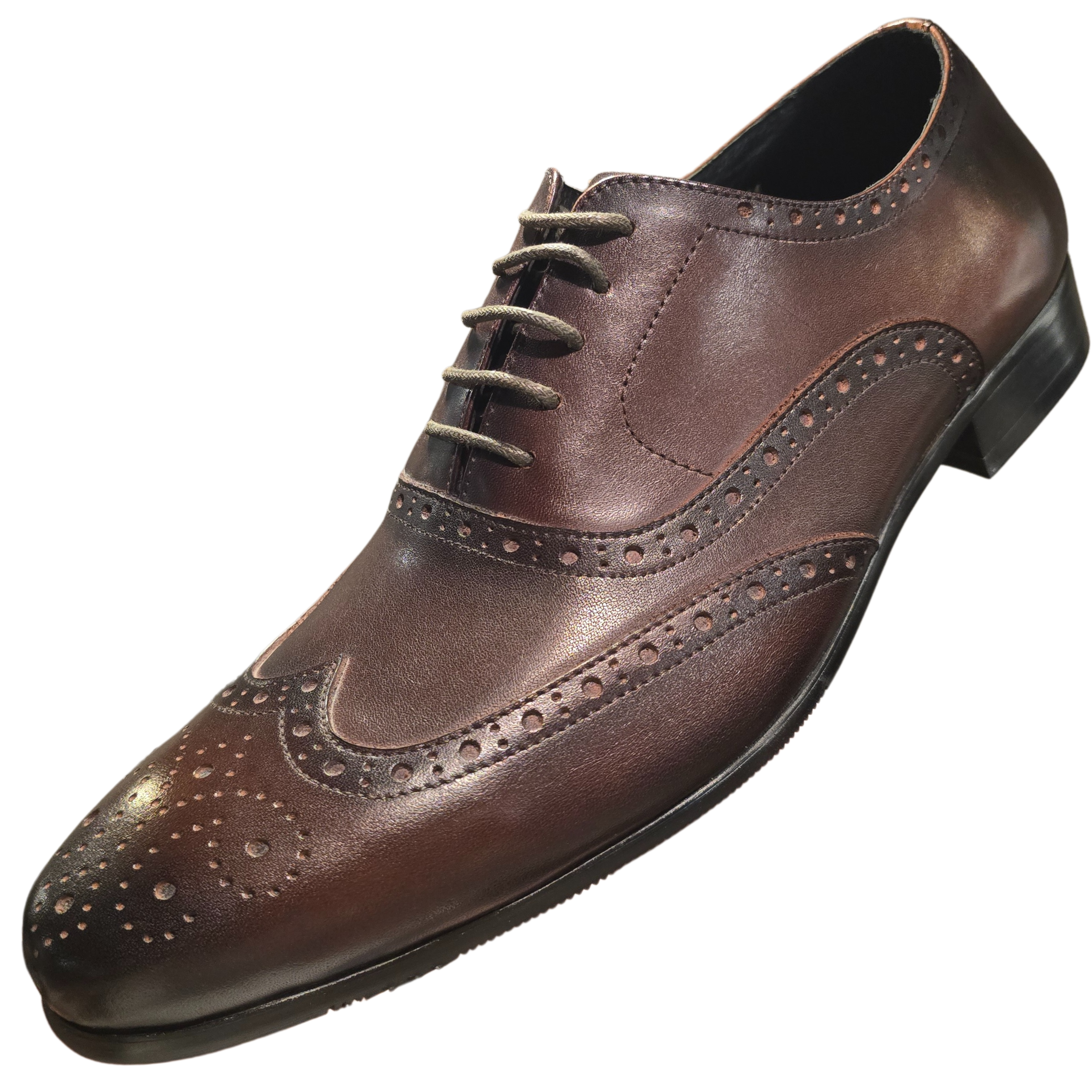 Revic 男裝皮鞋 | TCF-41-1DB｜深啡色翼紋雕花牛津皮鞋