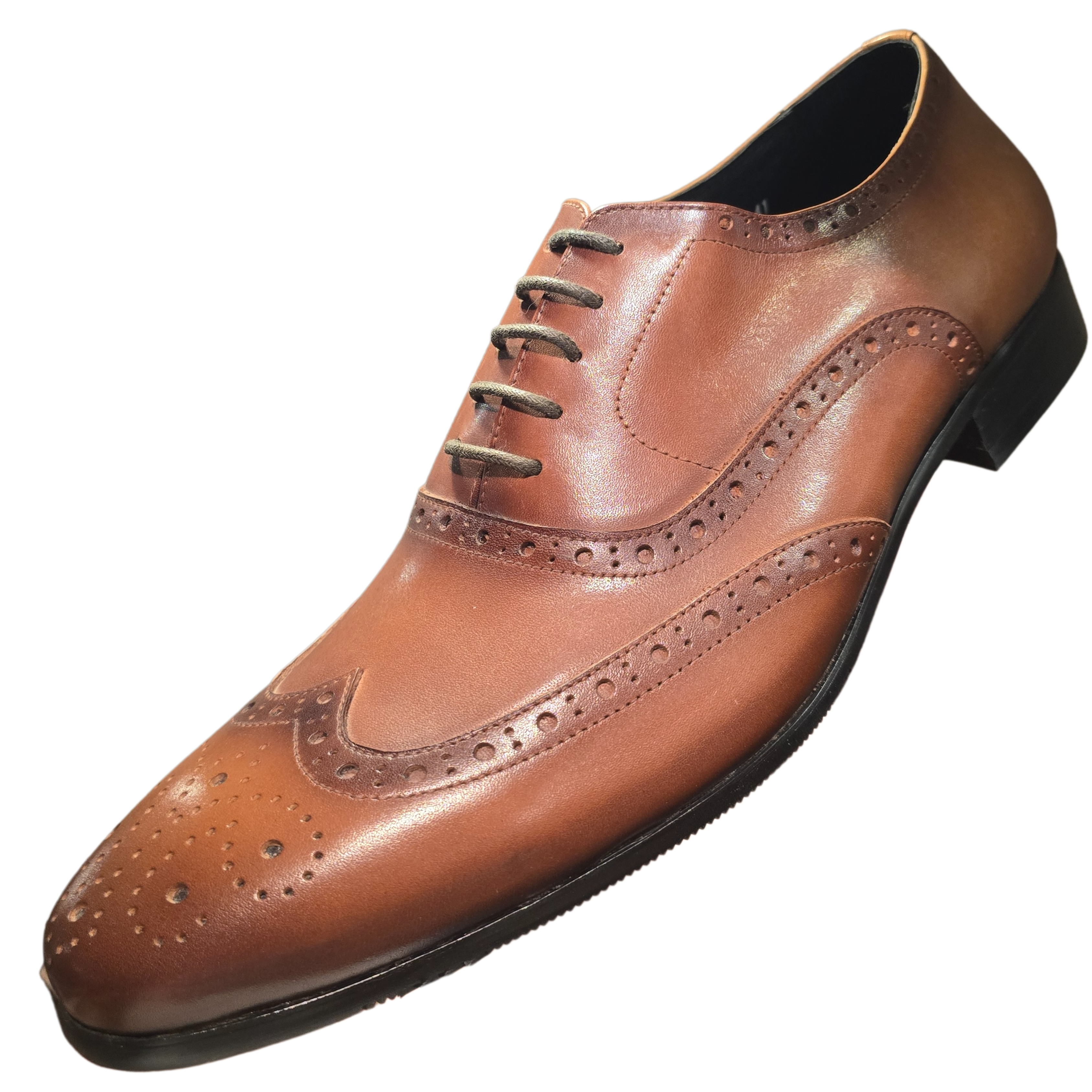 Revic 男裝皮鞋 | TCF-41-1BR｜啡色翼紋雕花牛津皮鞋