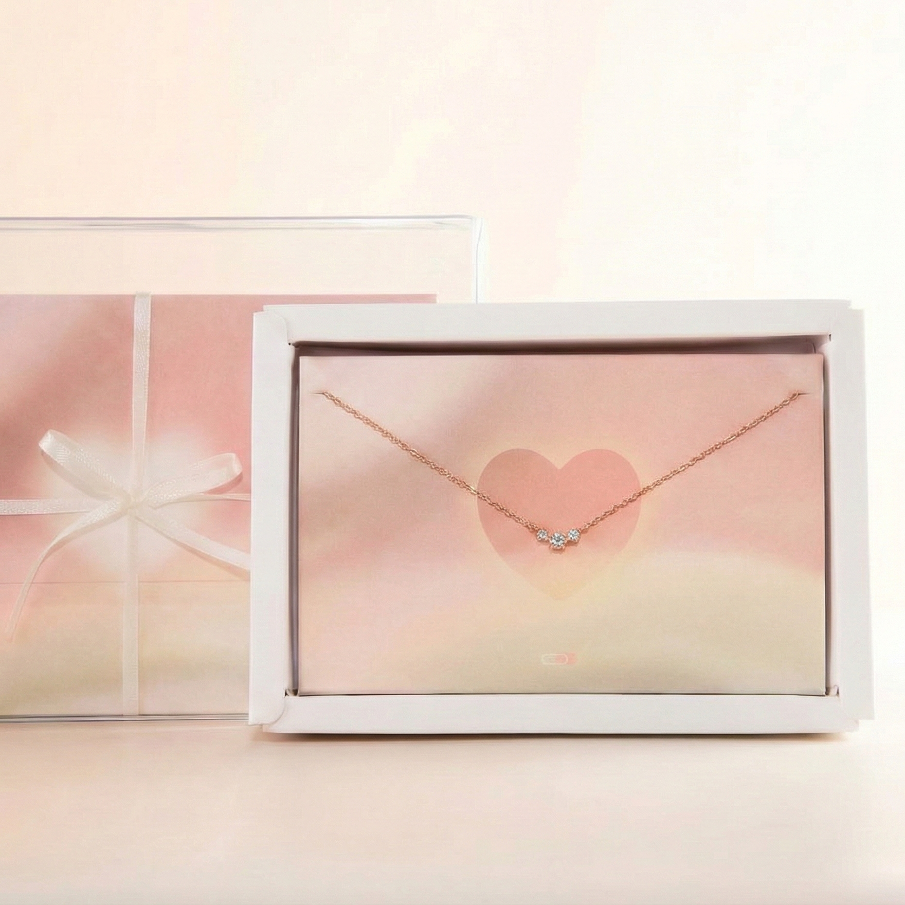 搭配愛心包裝設計的純銀項鍊,是情人節送禮的好選擇