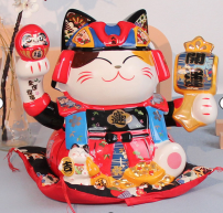 0119gz234-招財貓-11寸開運武士貓(A234)