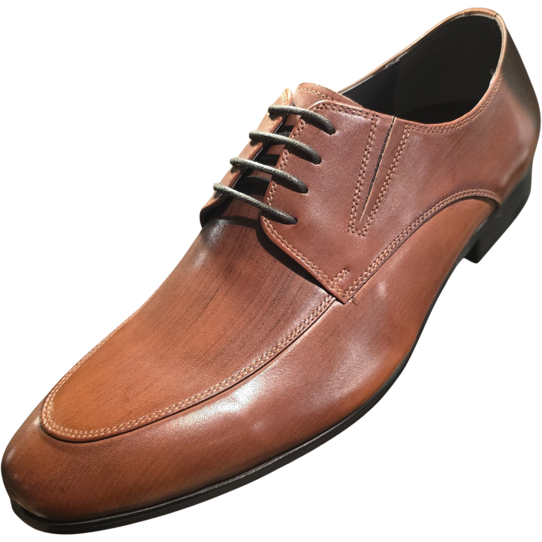 Revic 男裝皮鞋 | OF-34BR | 棕色U-tip德比皮鞋