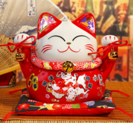 0119gz241-招財貓-6.5寸開運招福迷你紅貓(A241)